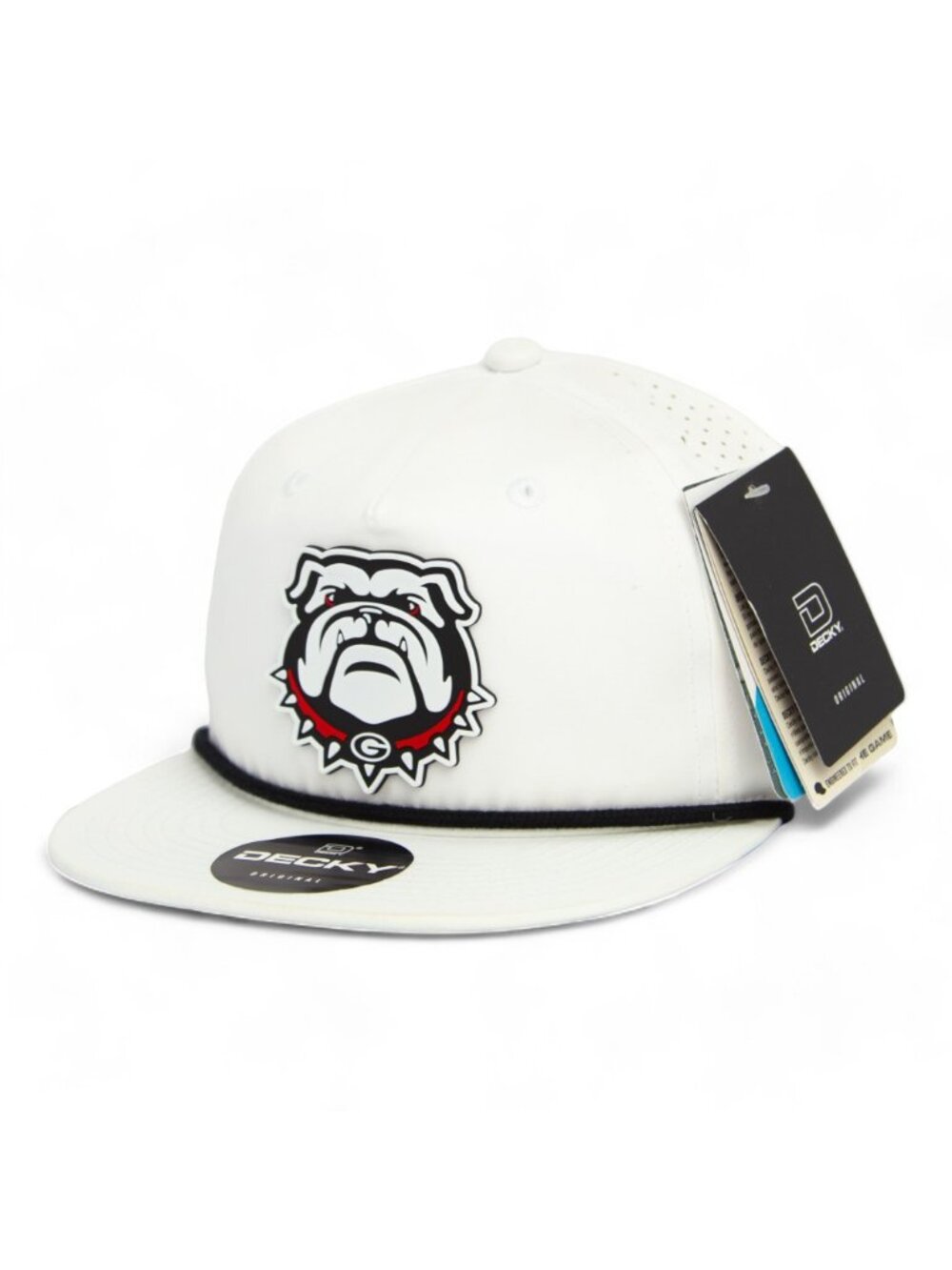Georgia Bulldogs UGA 3D Perforated Rope Hat- White/ Black